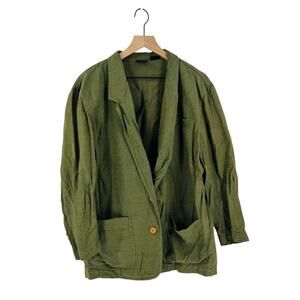 Vintage Liz Sport NWT Olive Oversized Blazer Utility Jacket Slouchy Fit Size XL